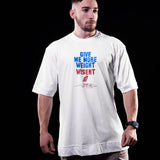 SOFT - CAMISETA OVERSIZED - GIVE ME MORE WEIGHT BRANCA
