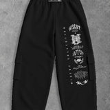 Heavy - Calça Cargo Wide Leg Moletom - Wisent Collections Preto