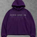 Heavy - Moletom Box Raw Hem - Never Give Up Roxo