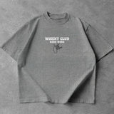 Canelada - Camiseta Oversized - Hard Work Just One More Cinza Mescla