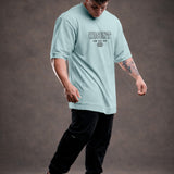 CANELADA - CAMISETA OVERSIZED - HARD WORK FLD AZUL CLARO