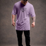 CANELADA - CAMISETA OVERSIZED - HARD WORK FLD LILAS
