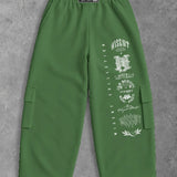 Heavy - Calça Cargo Wide Leg Moletom - Wisent Collections Verde Pistache