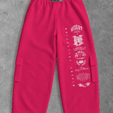 Heavy - Calça Cargo Wide Leg Moletom - Wisent Collections Rosa