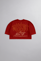 SOFT - CROPPED OVERSIZED - NEVER GIVE UP VERMELHA