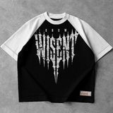 Soft - Camiseta Oversized Raglan - Wisent Crew  Preta/Branca