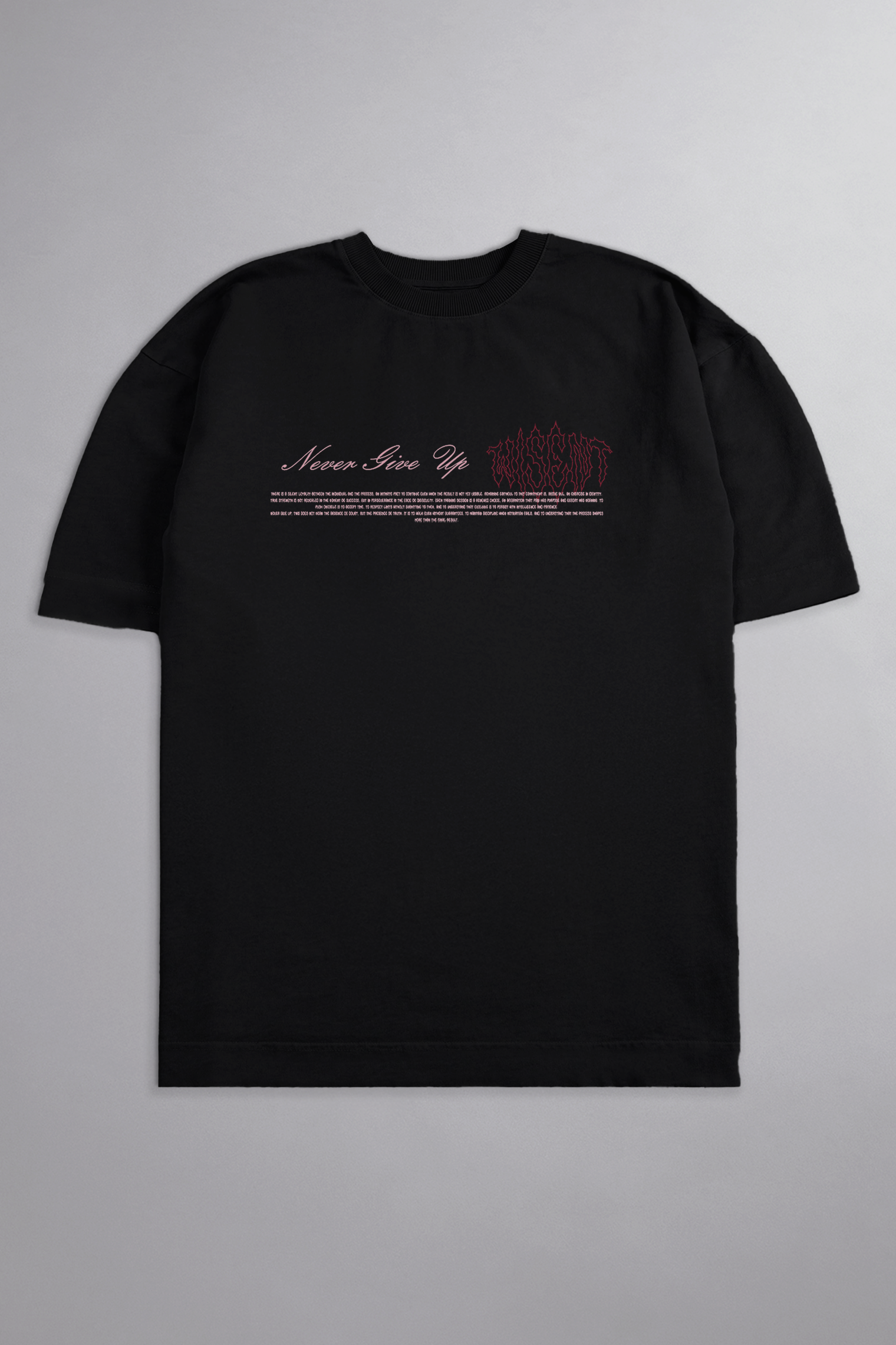 SOFT - CAMISETA OVERSIZED - NEVER GIVE UP PRETA