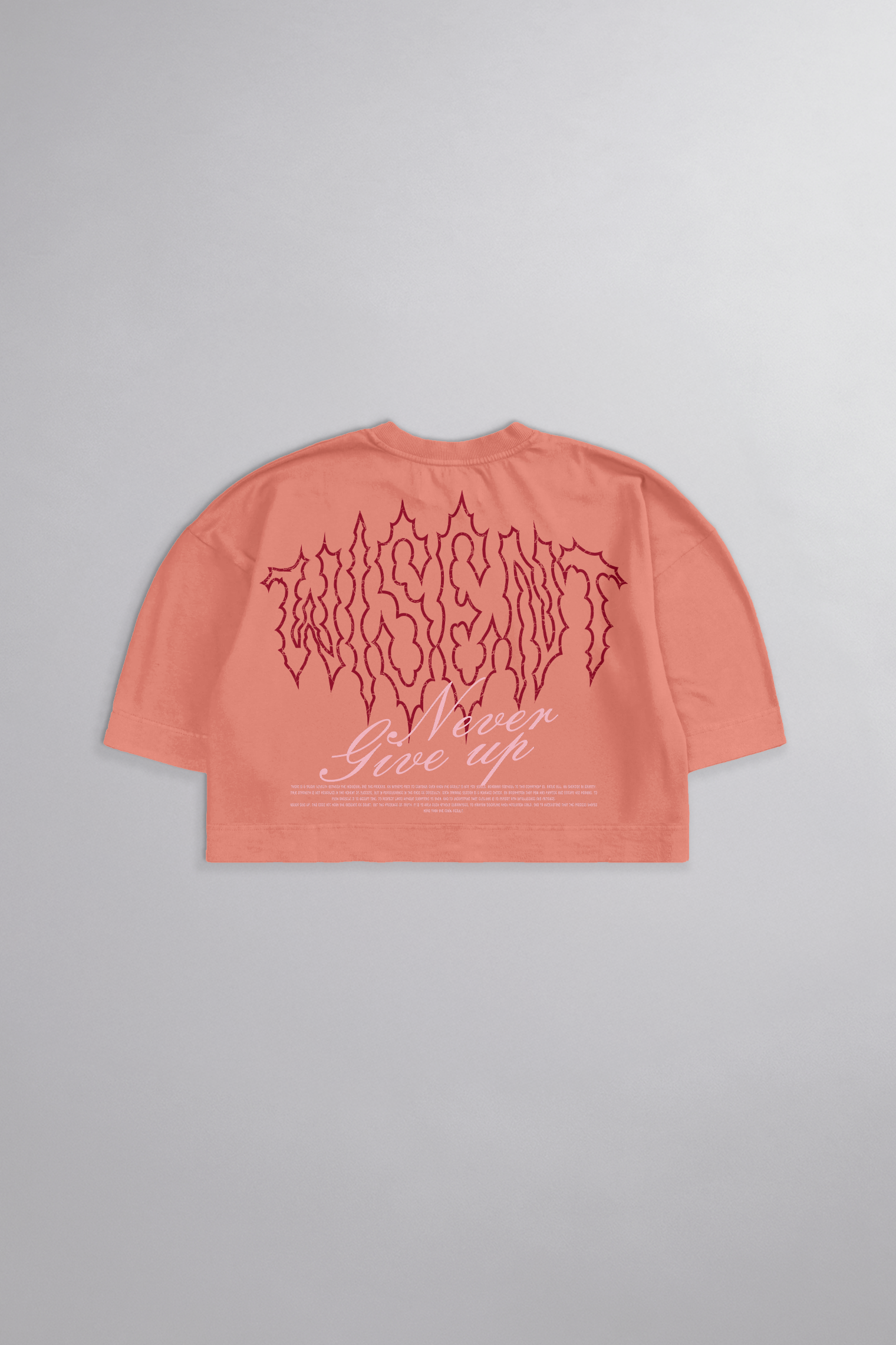 SOFT - CROPPED OVERSIZED - NEVER GIVE UP ROSA