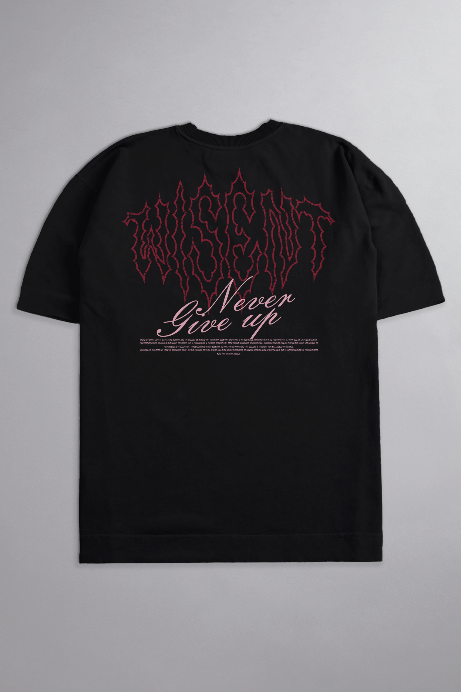 SOFT - CAMISETA OVERSIZED - NEVER GIVE UP PRETA