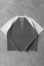 Soft - Camiseta Oversized Raglan - Wisent Crew  Cz Mescla/Branca