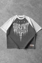 Soft - Camiseta Oversized Raglan - Wisent Crew  Cz Mescla/Branca