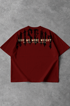 Soft - Camiseta Oversized - Give Me More Weight Darkness Vermelha