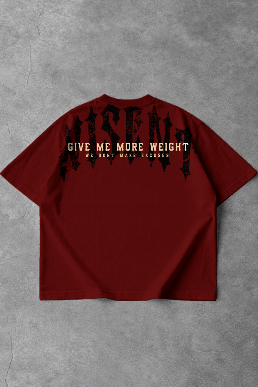 Soft - Camiseta Oversized - Give Me More Weight Darkness Vermelha