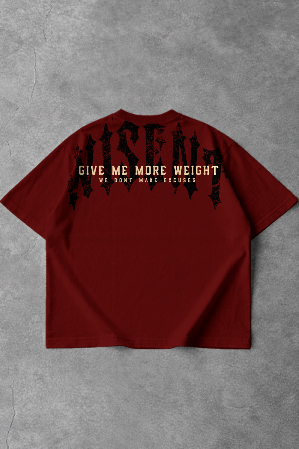 Soft - Camiseta Oversized - Give Me More Weight Darkness Vermelha