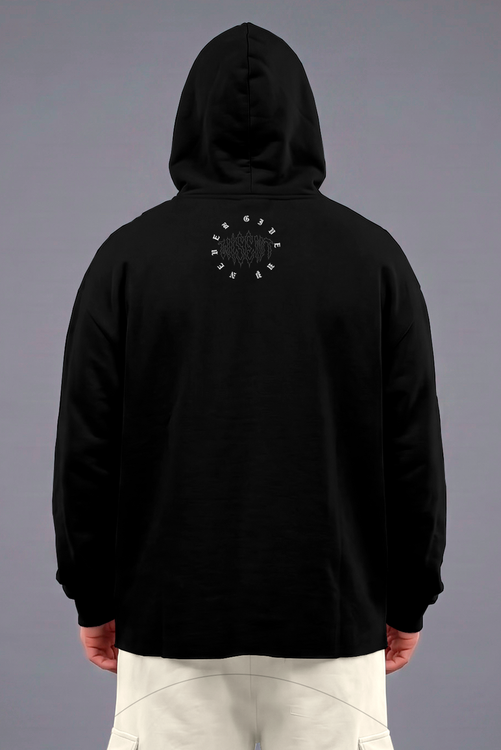 Heavy - Moletom Box Raw Hem - Never Give Up Preto