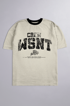 HEAVY - CAMISETA OVERSIZED - TRUE BELONGING - BEGE MESCLA