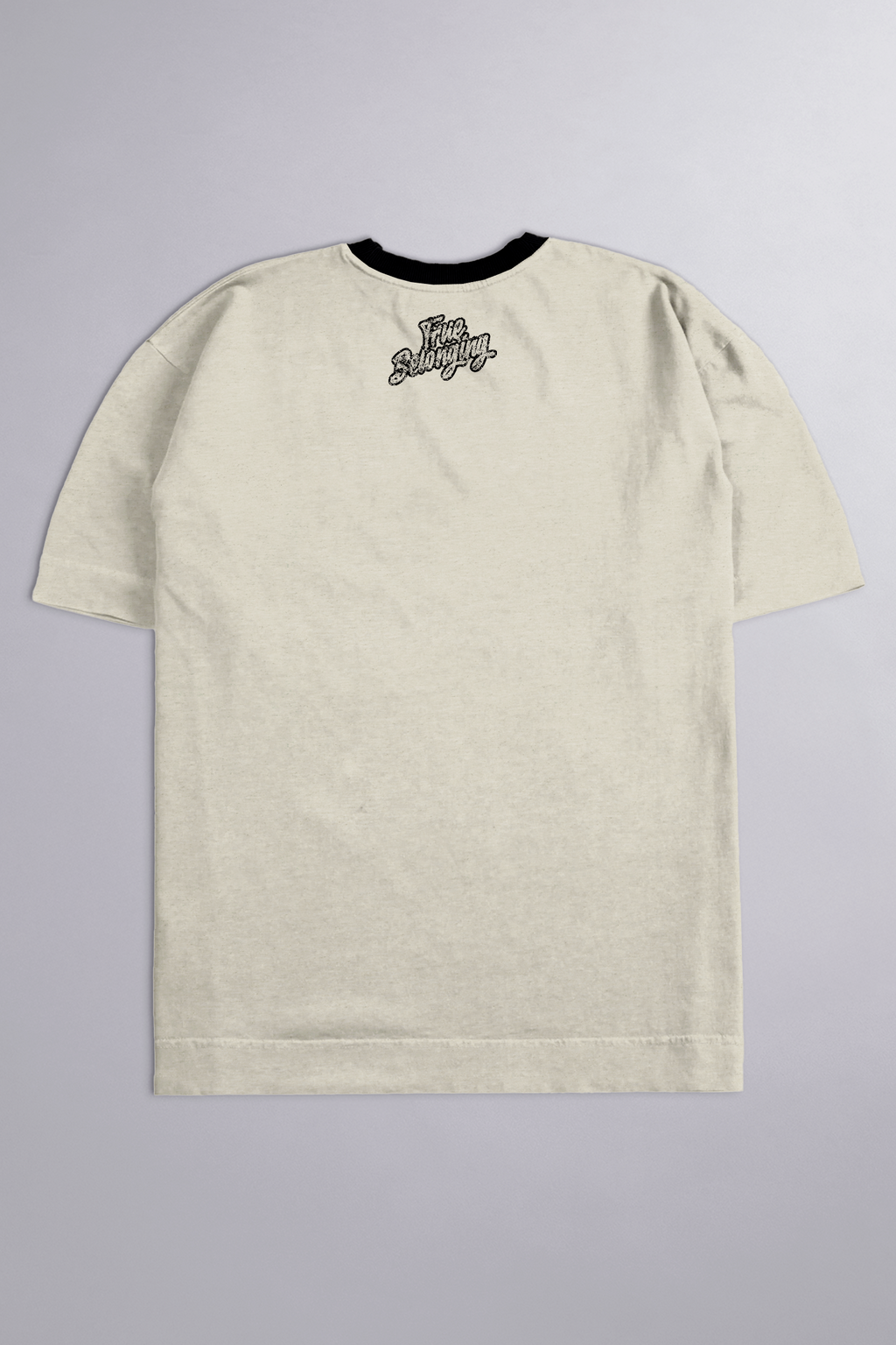 HEAVY - CAMISETA OVERSIZED - TRUE BELONGING - BEGE MESCLA