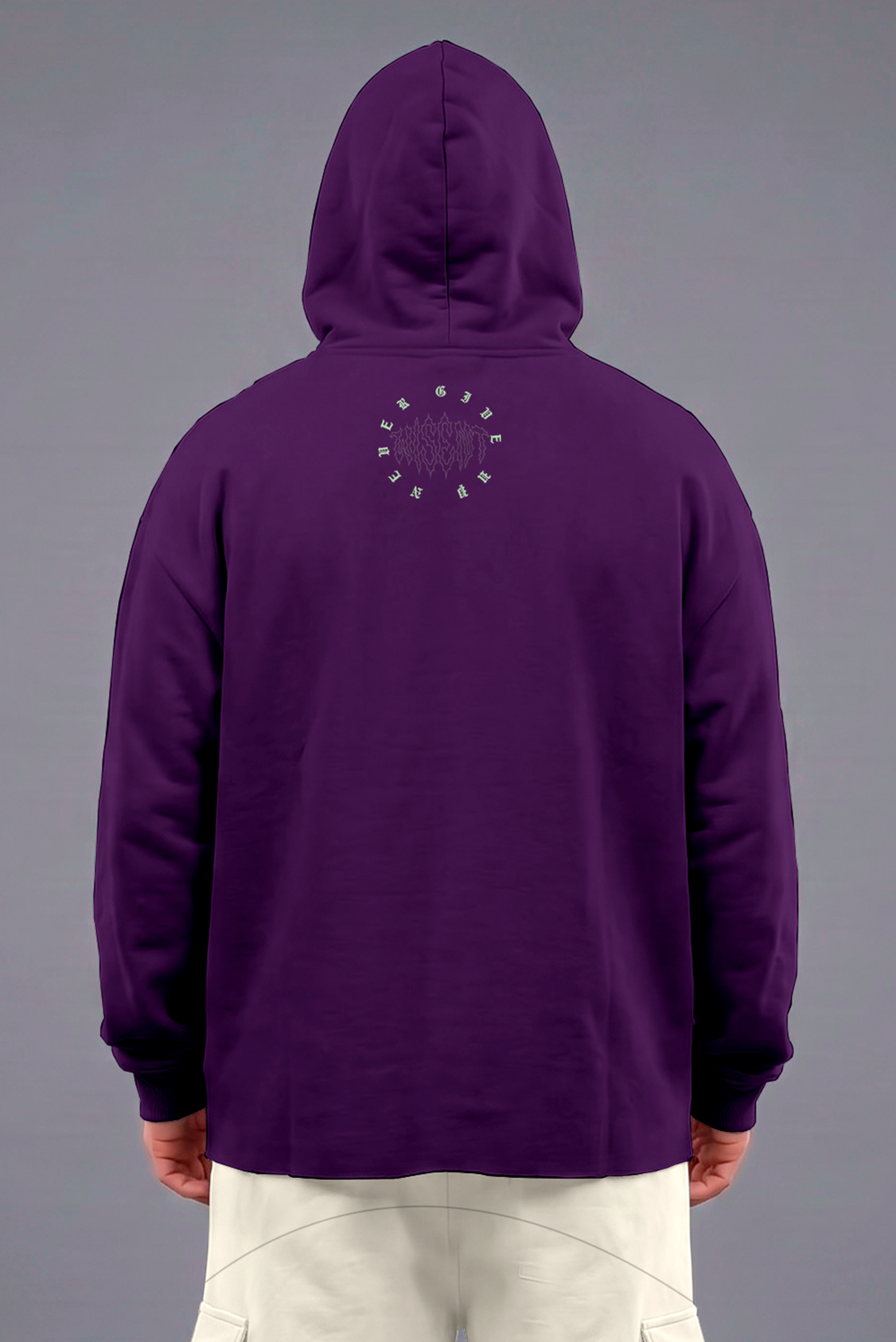 Heavy - Moletom Box Raw Hem - Never Give Up Roxo
