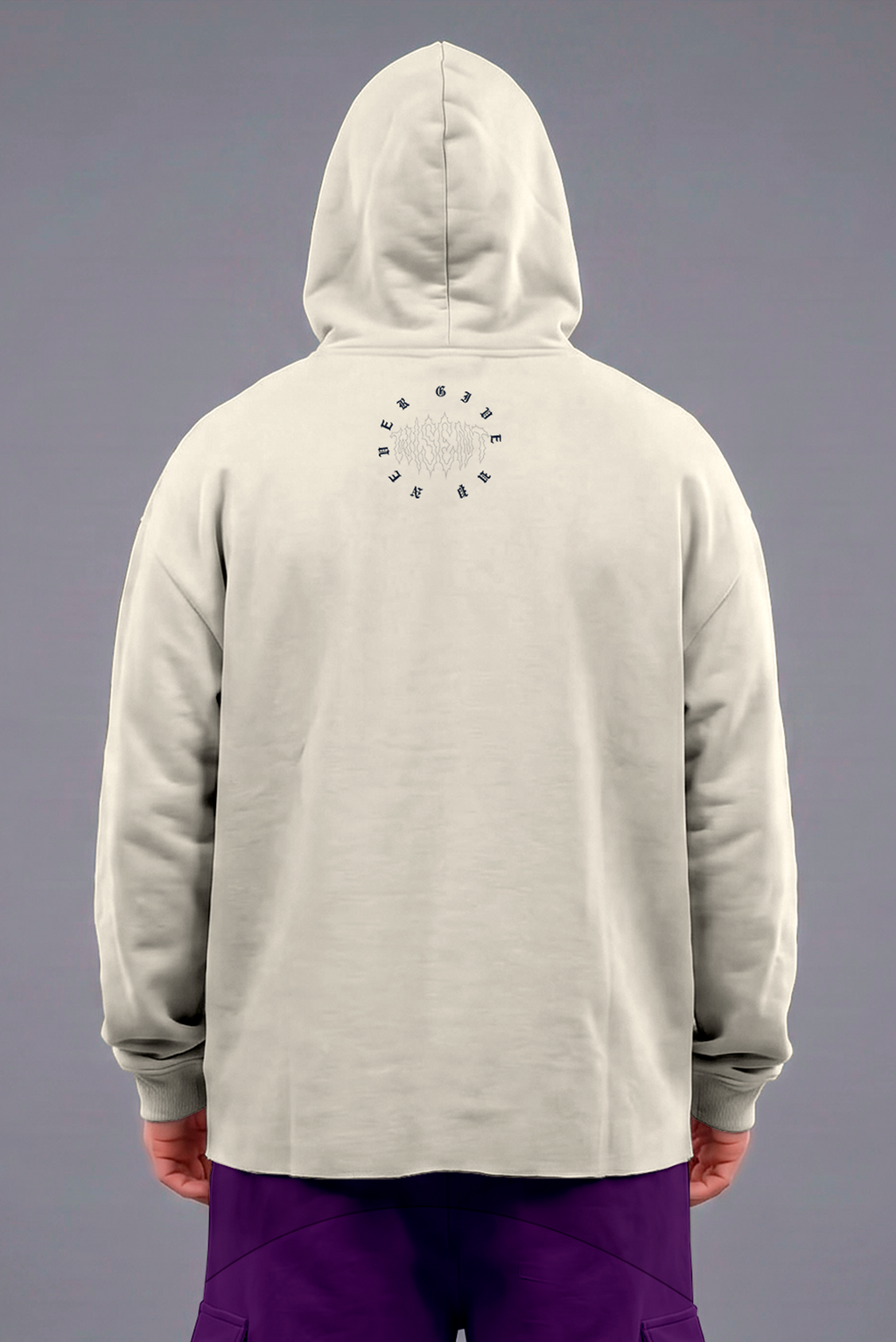 Heavy - Moletom Box Raw Hem - Never Give Up Off White