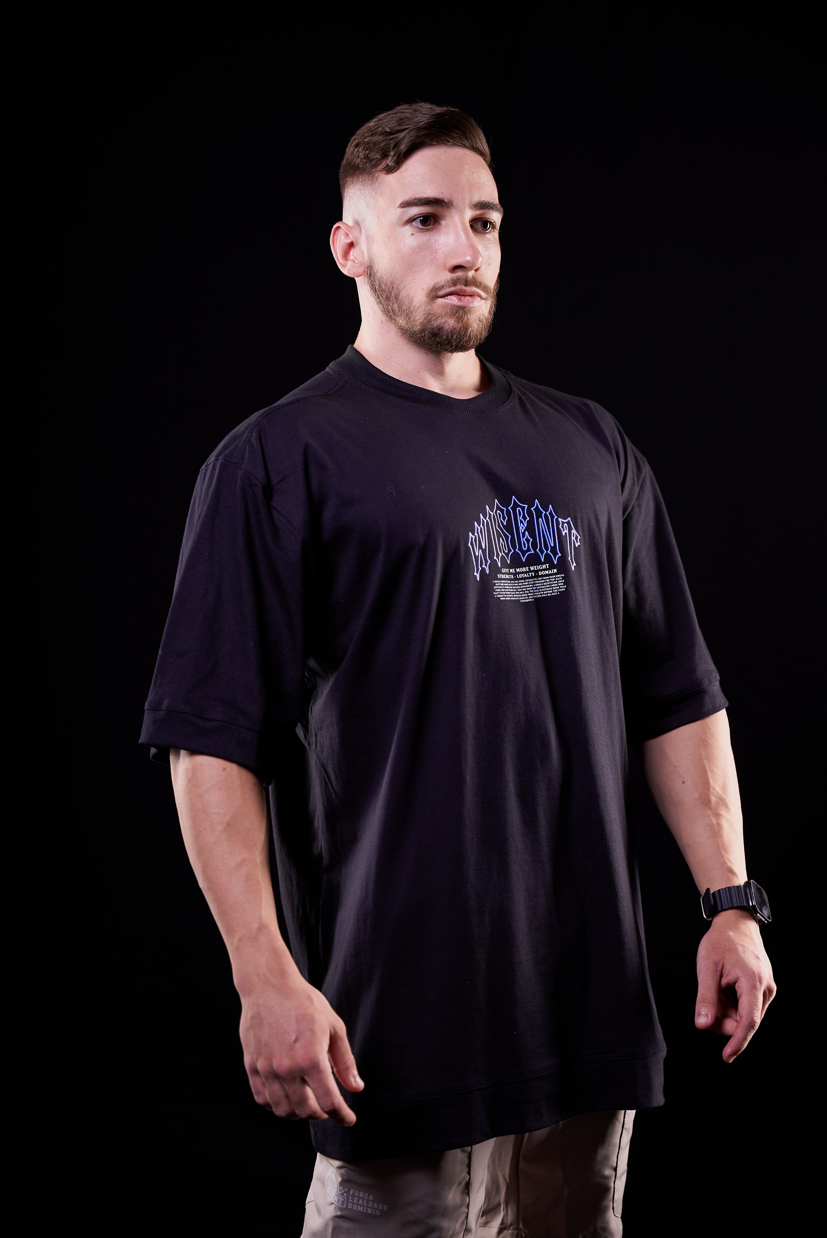 SOFT - CAMISETA OVERSIZED - GIVE ME MORE WEIGHT PLATE PRETA