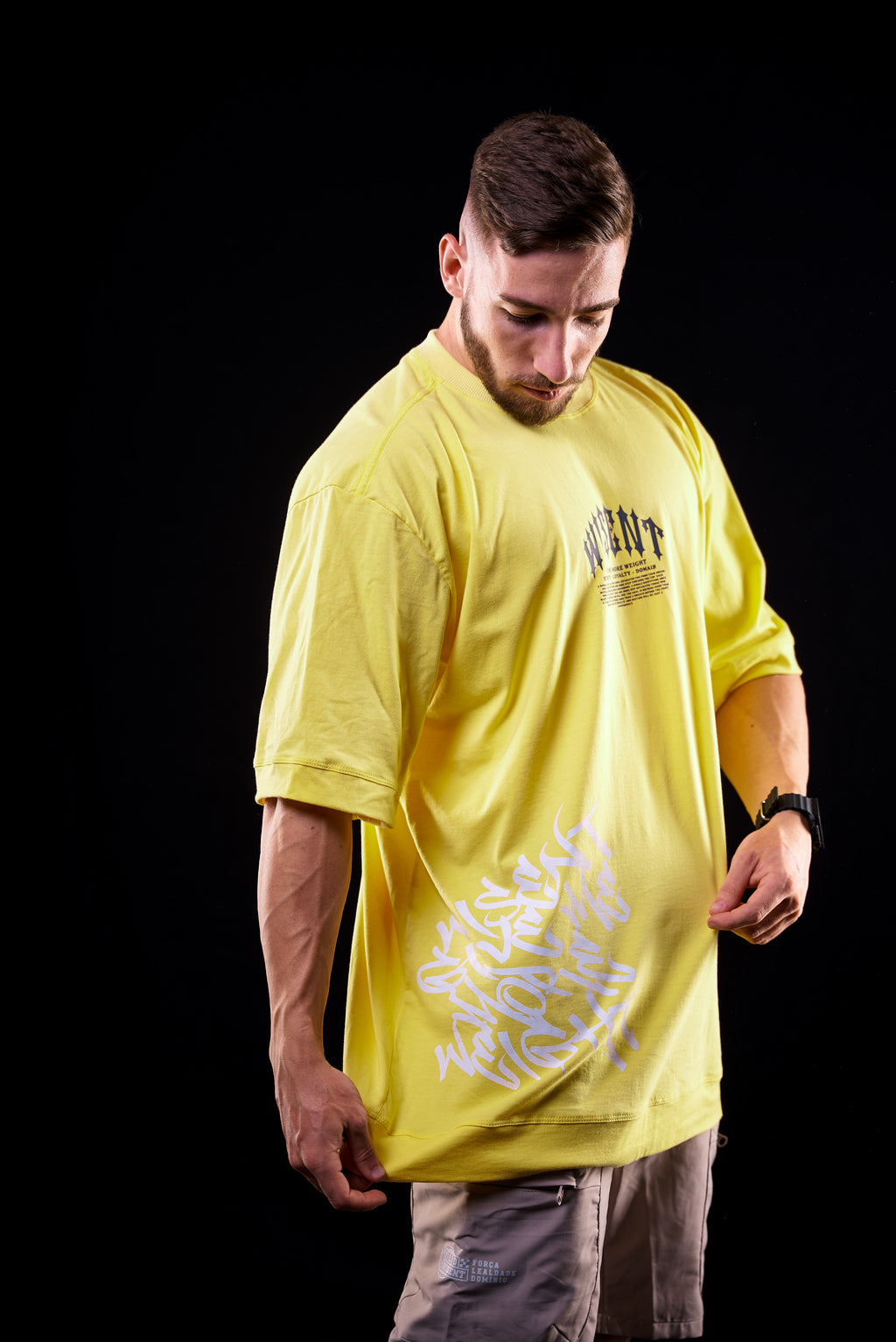SOFT - CAMISETA OVERSIZED - GIVE ME MORE WEIGHT STREET AMARELA