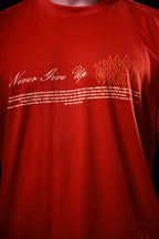 SOFT - CAMISETA OVERSIZED - NEVER GIVE UP VERMELHA