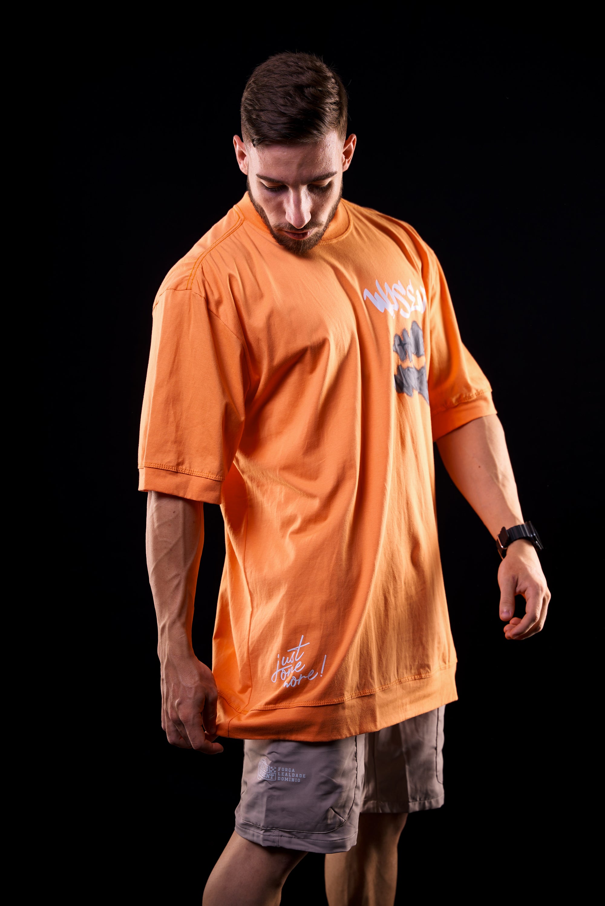SOFT - CAMISETA OVERSIZED - HARD WORK LARANJA