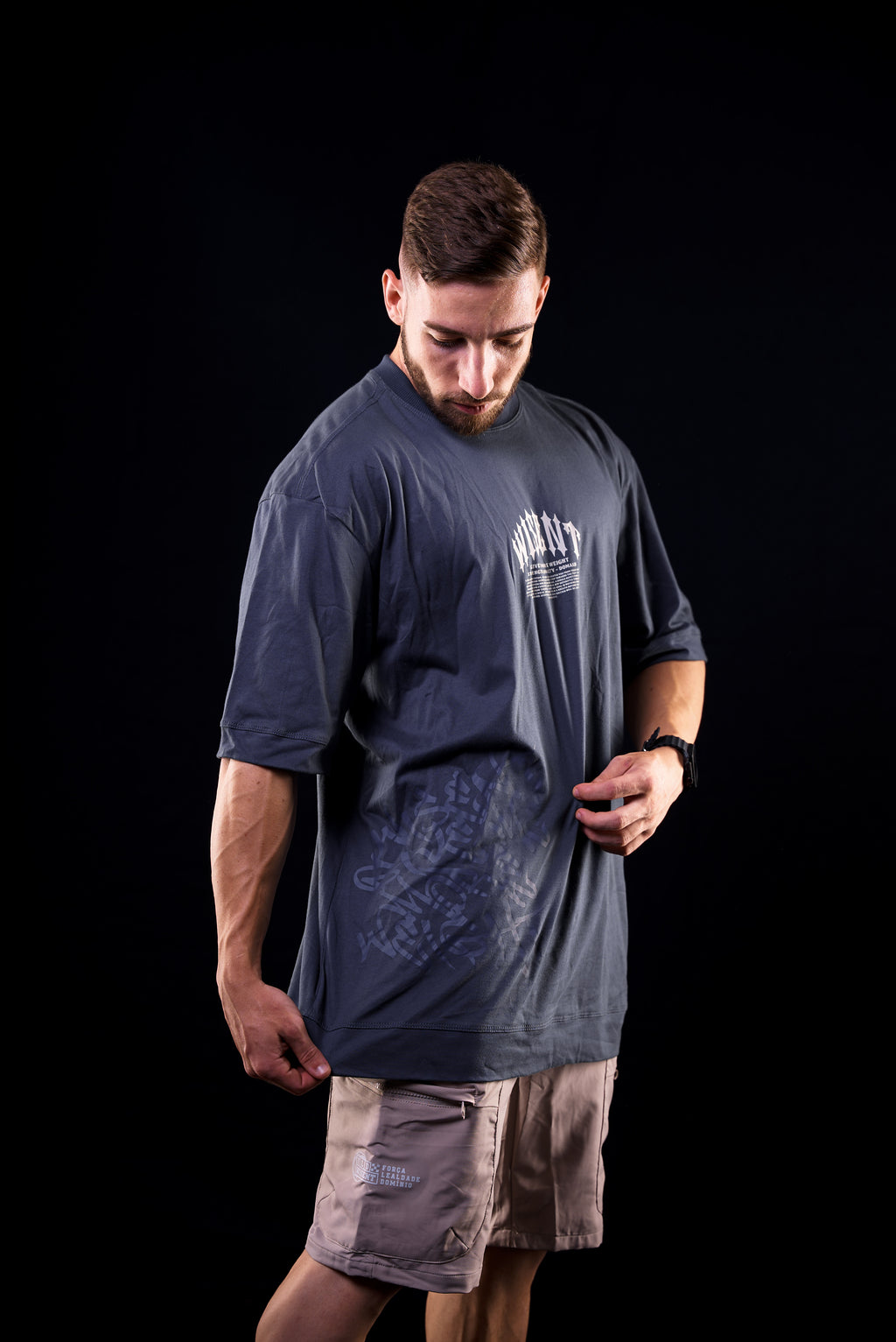 SOFT - CAMISETA OVERSIZED - GIVE ME MORE WEIGHT STREET CINZA