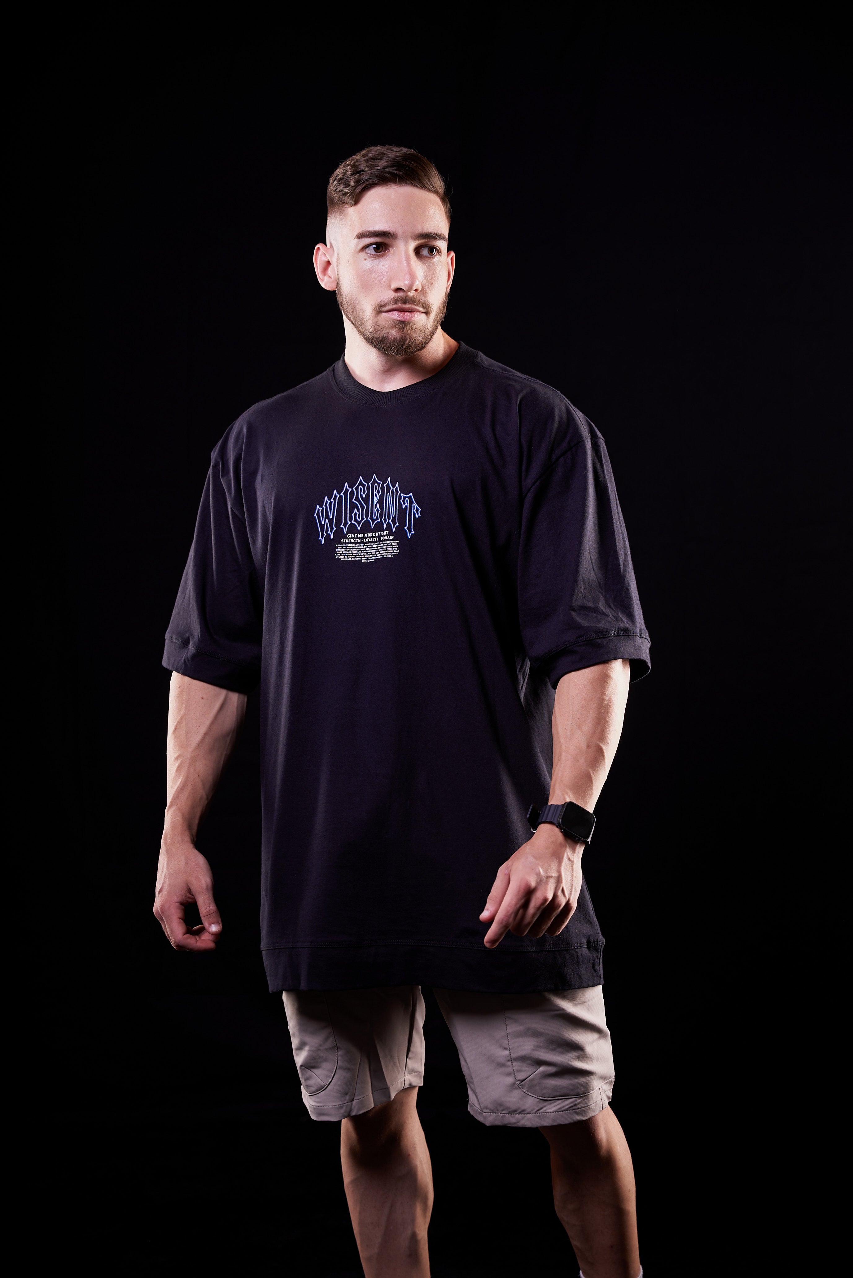 SOFT - CAMISETA OVERSIZED - GIVE ME MORE WEIGHT PLATE PRETA