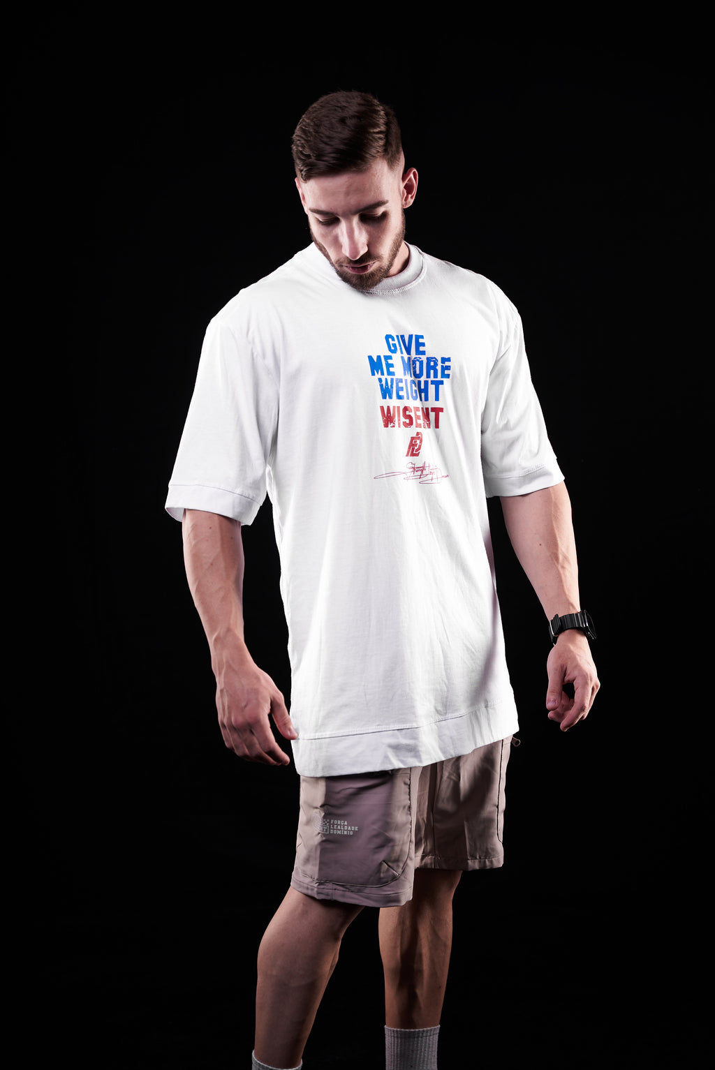 SOFT - CAMISETA OVERSIZED - GIVE ME MORE WEIGHT BRANCA