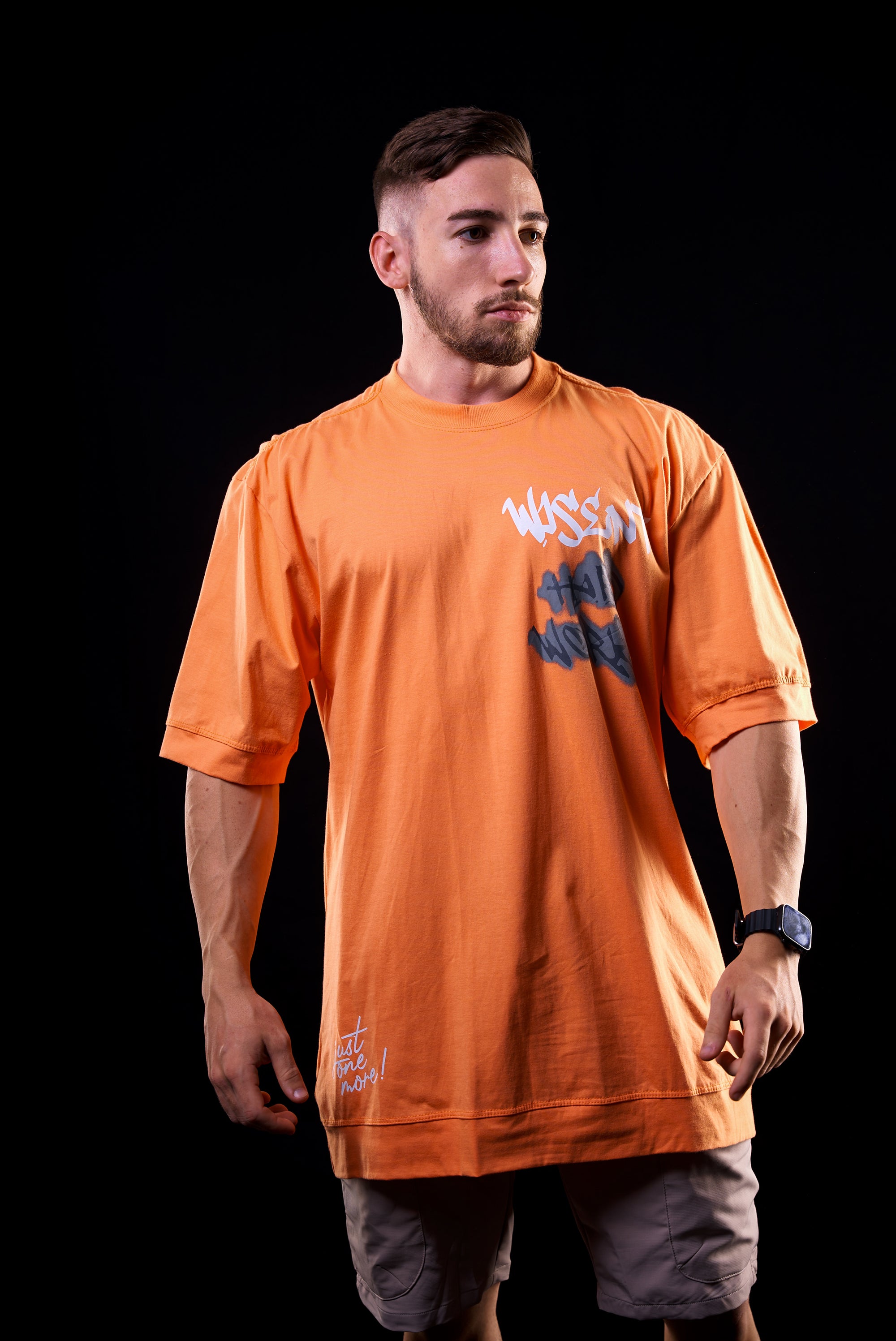 SOFT - CAMISETA OVERSIZED - HARD WORK LARANJA