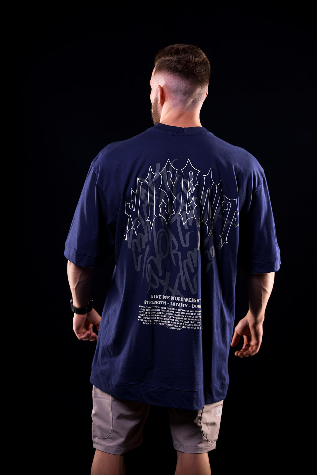 SOFT - CAMISETA OVERSIZED - GIVE ME MORE WEIGHT STREET AZUL MARINHO