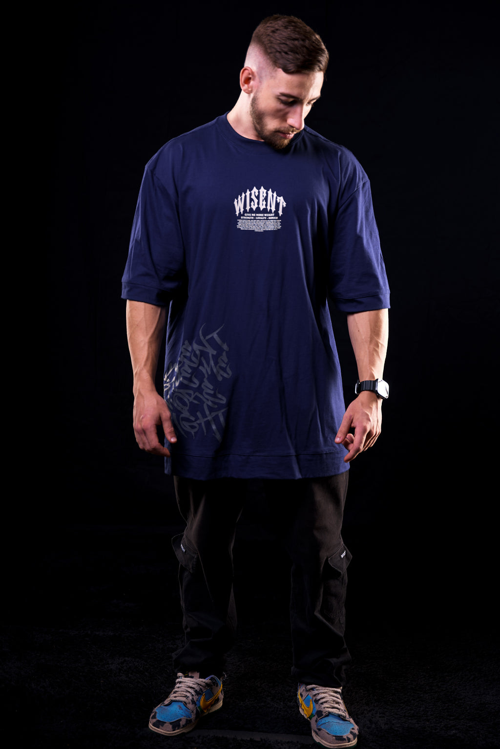 SOFT - CAMISETA OVERSIZED - GIVE ME MORE WEIGHT STREET AZUL MARINHO
