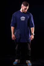 SOFT - CAMISETA OVERSIZED - GIVE ME MORE WEIGHT STREET AZUL MARINHO