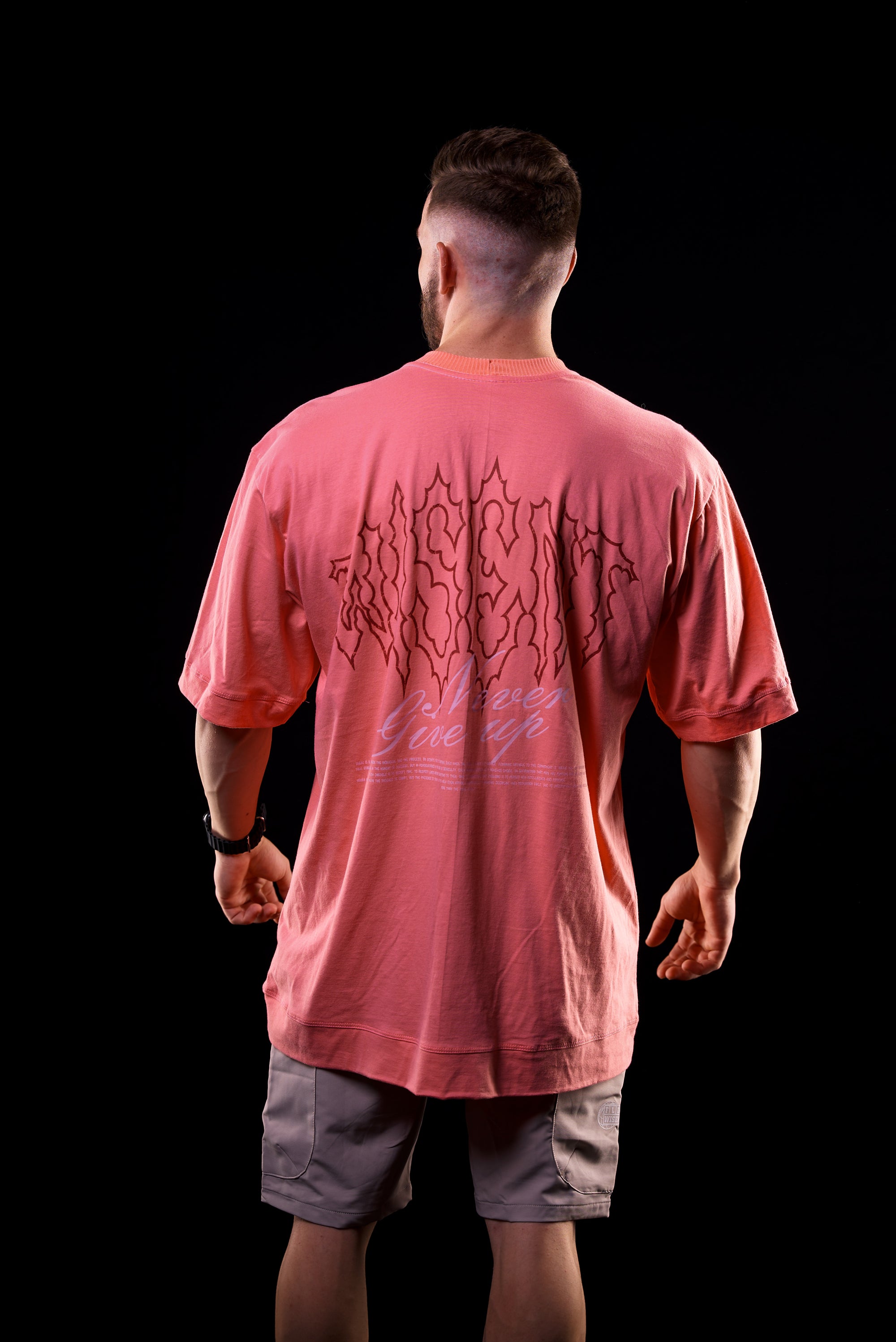 SOFT - CAMISETA OVERSIZED - NEVER GIVE UP ROSA