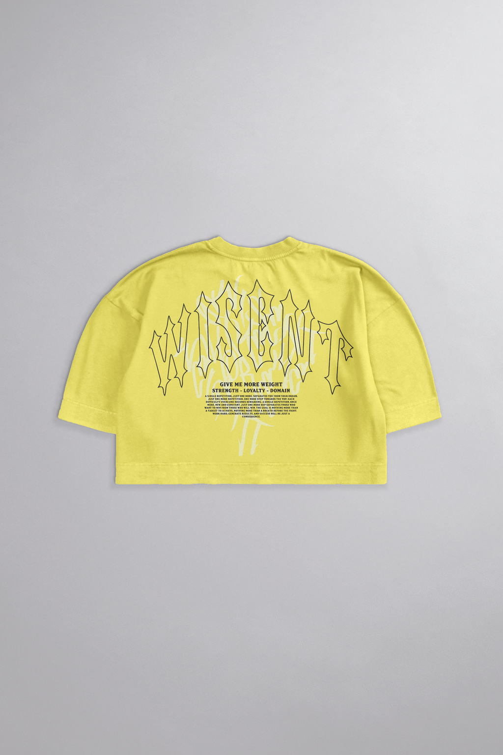 SOFT - CROPPED OVERSIZED - GIVE ME MORE WEIGHT STREET AMARELO