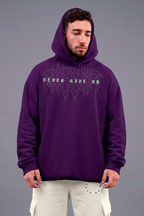 Heavy - Moletom Box Raw Hem - Never Give Up Roxo