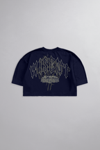 SOFT - CROPPED OVERSIZED - GIVE ME MORE WEIGHT STREET AZUL MARINHO