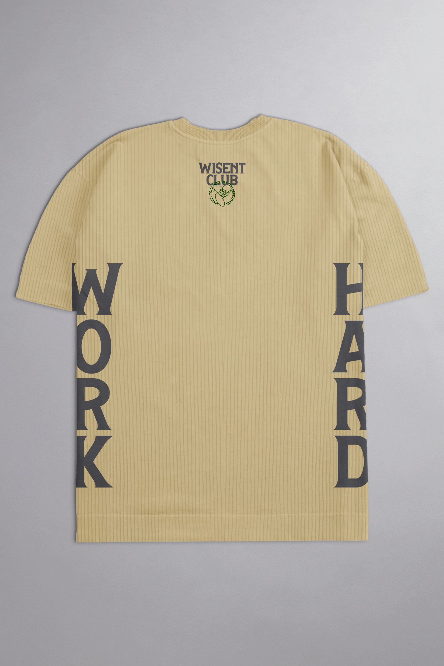 CANELADA - CAMISETA OVERSIZED - HARD WORK CAQUI