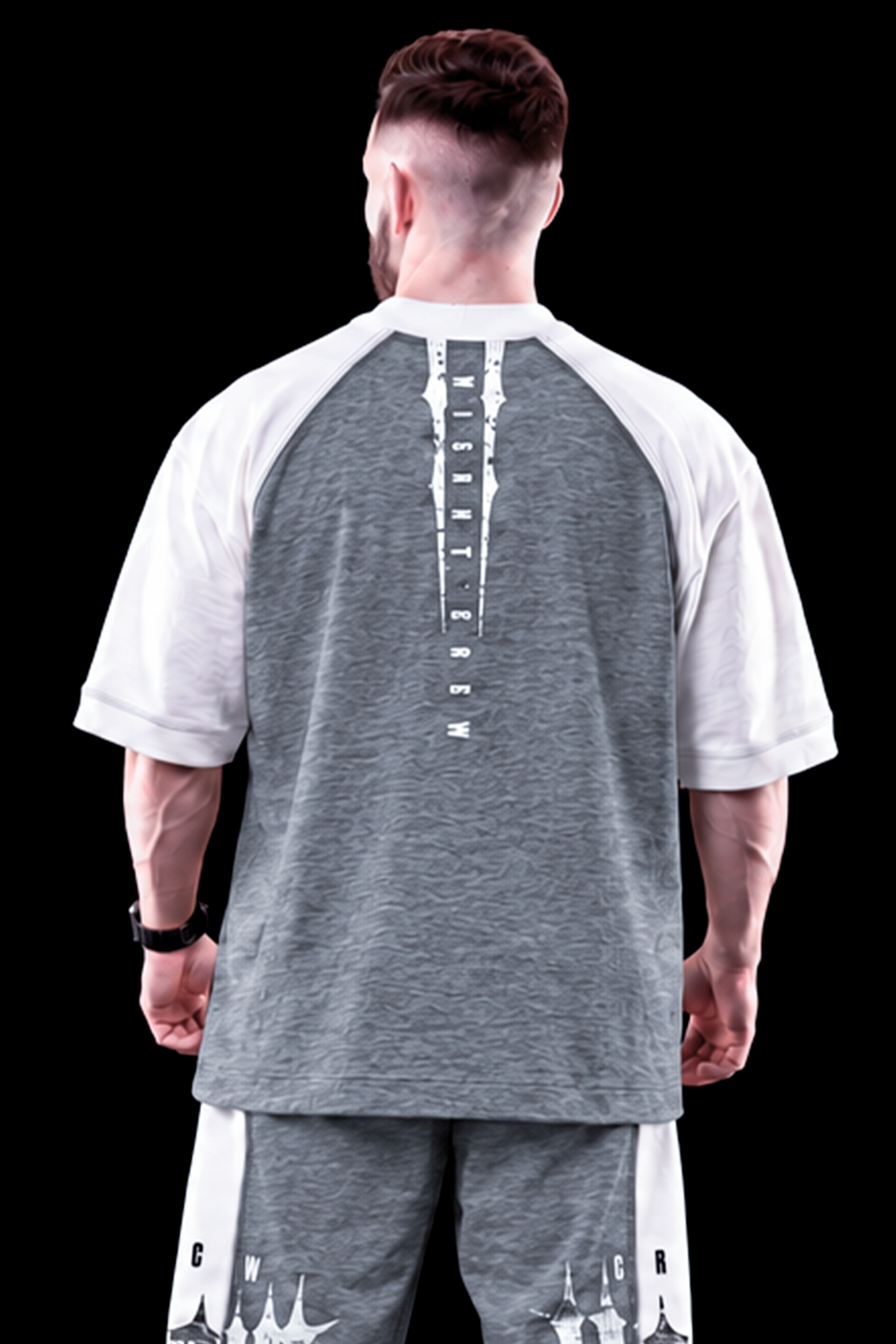 Soft - Camiseta Oversized Raglan - Wisent Crew  Cz Mescla/Branca
