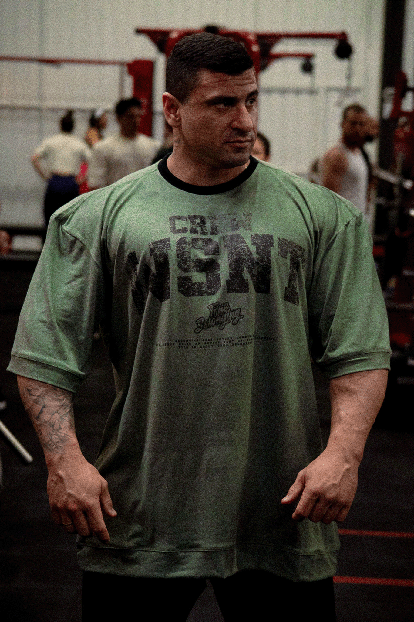 HEAVY - CAMISETA OVERSIZED - TRUE BELONGING - VERDE MESCLA