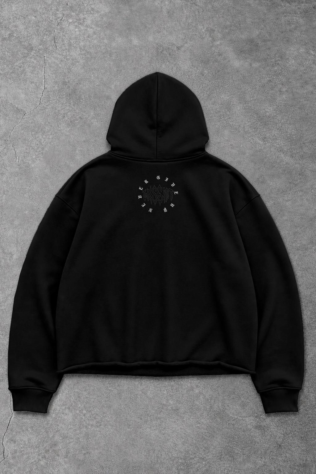 Heavy - Moletom Box Raw Hem - Never Give Up Preto