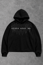 Heavy - Moletom Box Raw Hem - Never Give Up Preto