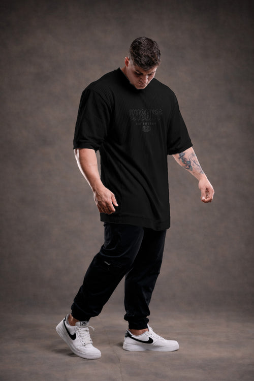 CANELADA - CAMISETA OVERSIZED - HARD WORK FLD PRETA