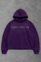 Heavy - Moletom Box Raw Hem - Never Give Up Roxo