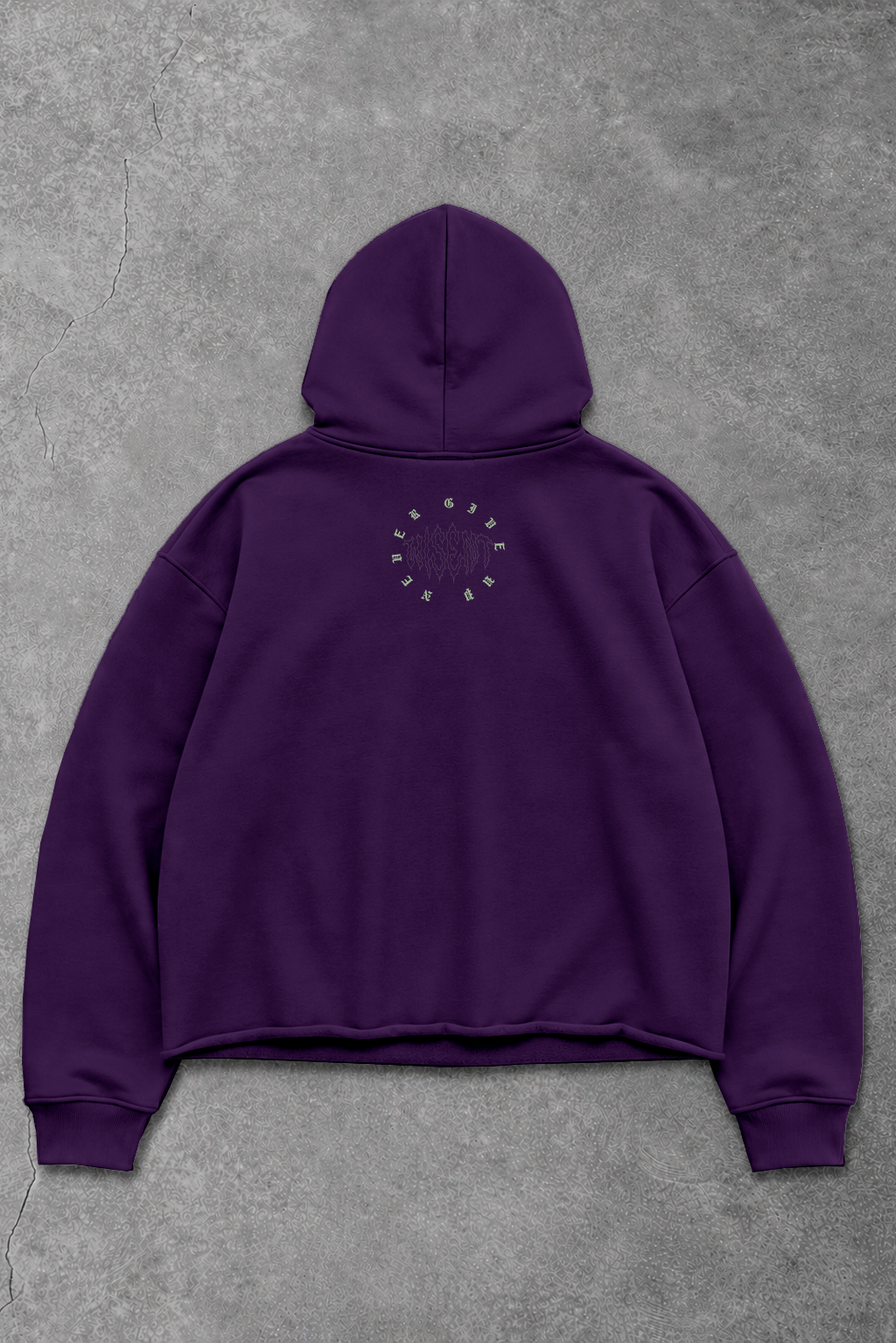 Heavy - Moletom Box Raw Hem - Never Give Up Roxo