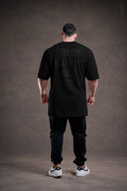 CANELADA - CAMISETA OVERSIZED - HARD WORK FLD PRETA