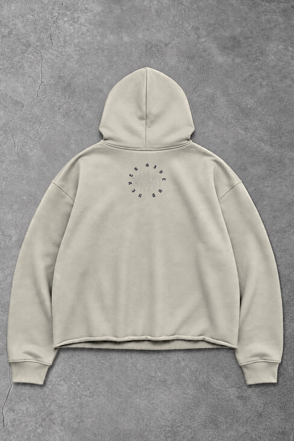 Heavy - Moletom Box Raw Hem - Never Give Up Off White