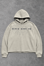 Heavy - Moletom Box Raw Hem - Never Give Up Off White