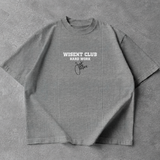 Canelada - Camiseta Oversized - Hard Work Just One More Cinza Mescla